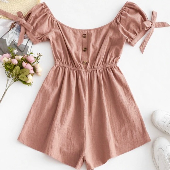 Zaful Pants - Zaful Tie Cuffs Romper